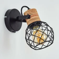 Lampes Vintages & Rétros-hofstein Applique murale Bridgeport Noir, 1 lumière