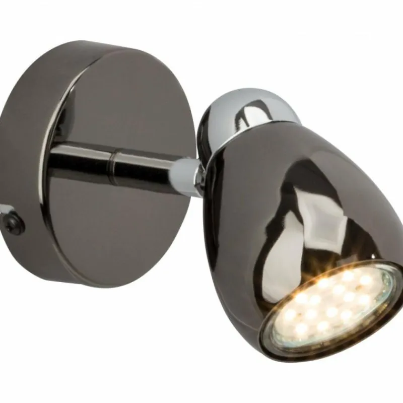 Luminaires Brilliant Applique murale Brilliant MILANO LED Chrome, Noir, 1 lumière* Appliques