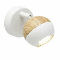 Lampes En Bois-Luminaires Brilliant Applique murale Brilliant Scan LED Bois clair, Blanc, 1 lumière