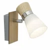 Lampes En Bois-Luminaires Brilliant Applique murale Brilliant Nacolla Chrome, Bois clair, 1 lumière