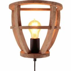 Style Boho-Chic-Luminaires Brilliant Applique murale Brilliant Matrix Wood Noir, 1 lumière