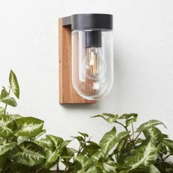 Lampes Vintages & Rétros-Luminaires Brilliant Applique murale Brilliant Cabar Bois foncé, Noir, 1 lumière