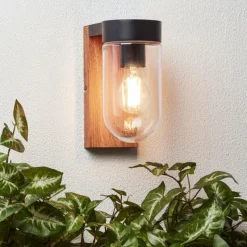 Lampes Vintages & Rétros-Luminaires Brilliant Applique murale Brilliant Cabar Bois foncé, Noir, 1 lumière