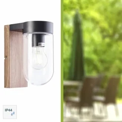 Lampes Vintages & Rétros-Luminaires Brilliant Applique murale Brilliant Cabar Bois foncé, Noir, 1 lumière