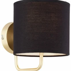 Lampes En Tissu-Luminaires Brilliant Applique murale Brilliant Clarie Laiton, 1 lumière