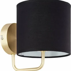 Lampes En Tissu-Luminaires Brilliant Applique murale Brilliant Clarie Laiton, 1 lumière