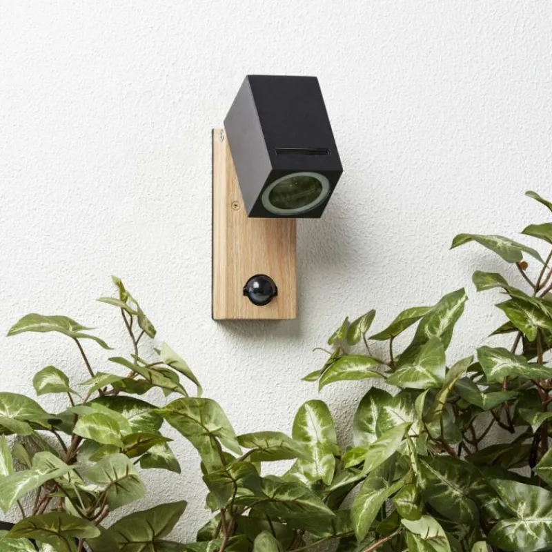 Lampes En Bois-Luminaires Brilliant Applique murale Brilliant Galeni Bois clair, 1 lumière, Détecteur de mouvement