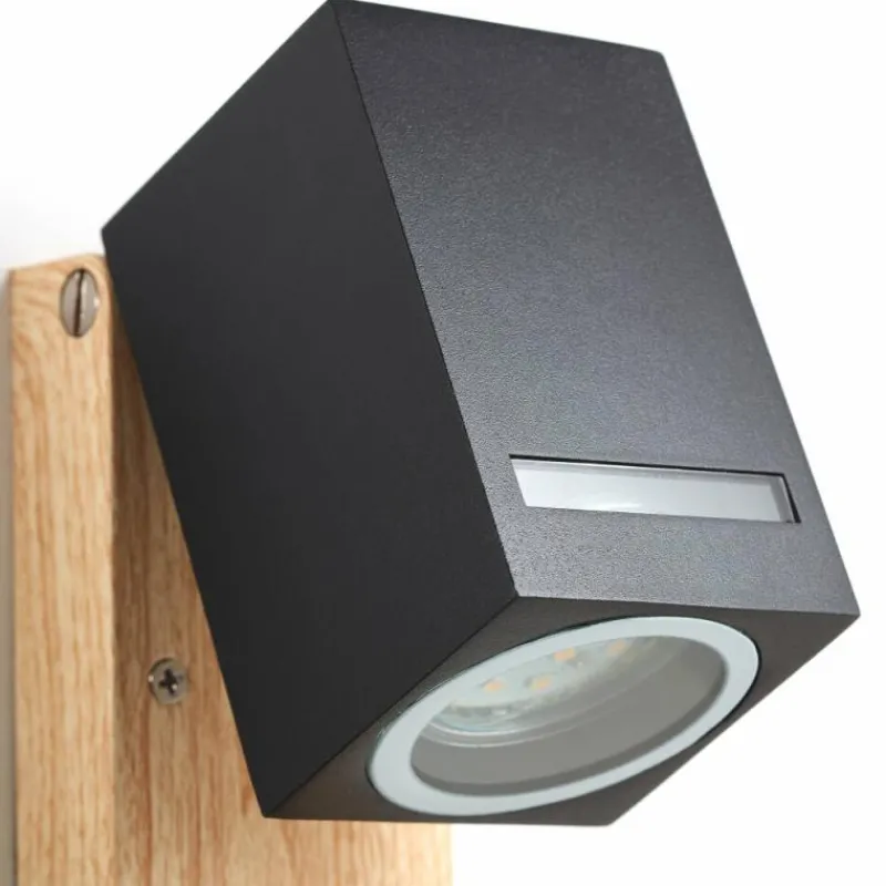 Lampes En Bois-Luminaires Brilliant Applique murale Brilliant Galeni Bois clair, 1 lumière, Détecteur de mouvement