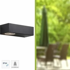 Luminaires Brilliant Applique murale Brilliant Abbot LED Anthracite, 2 lumières