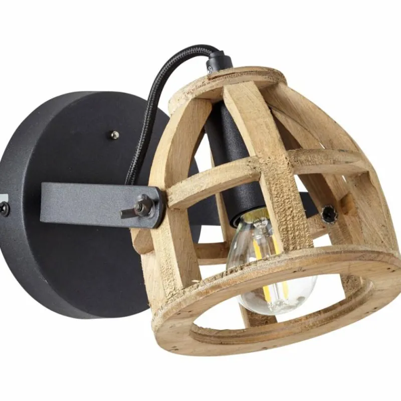 Lampes Vintages & Rétros-Luminaires Brilliant Applique murale Brilliant Matrix Wood Brun, Noir, 1 lumière