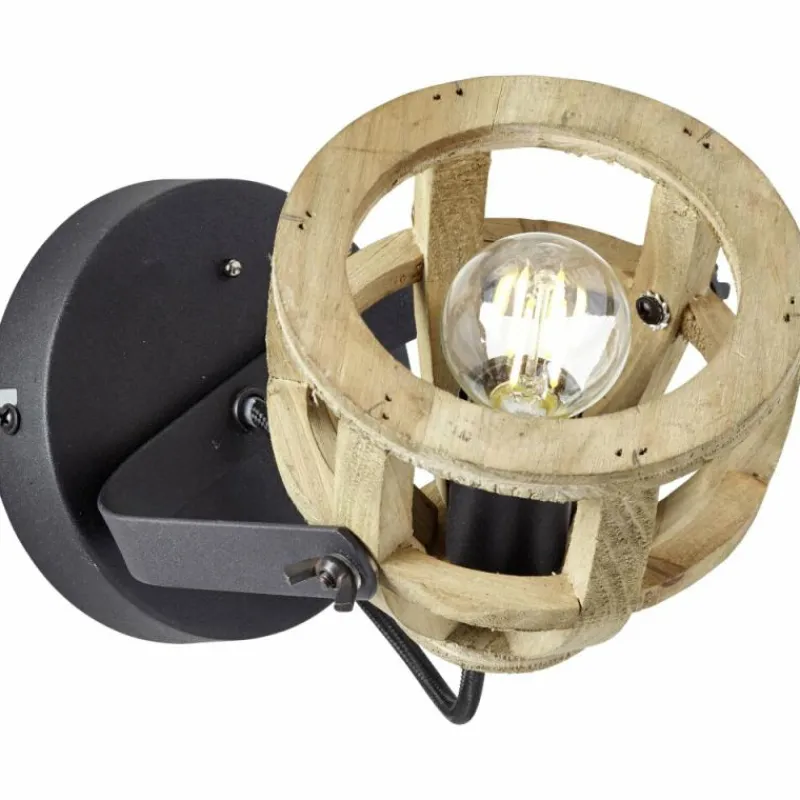 Lampes Vintages & Rétros-Luminaires Brilliant Applique murale Brilliant Matrix Wood Brun, Noir, 1 lumière