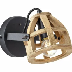 Lampes Vintages & Rétros-Luminaires Brilliant Applique murale Brilliant Matrix Wood Brun, Noir, 1 lumière
