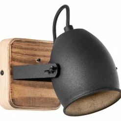 Luminaires Rustiques-Luminaires Brilliant Applique murale Brilliant CROWTON Bois foncé, Noir, 1 lumière