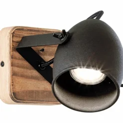 Luminaires Rustiques-Luminaires Brilliant Applique murale Brilliant CROWTON Bois foncé, Noir, 1 lumière