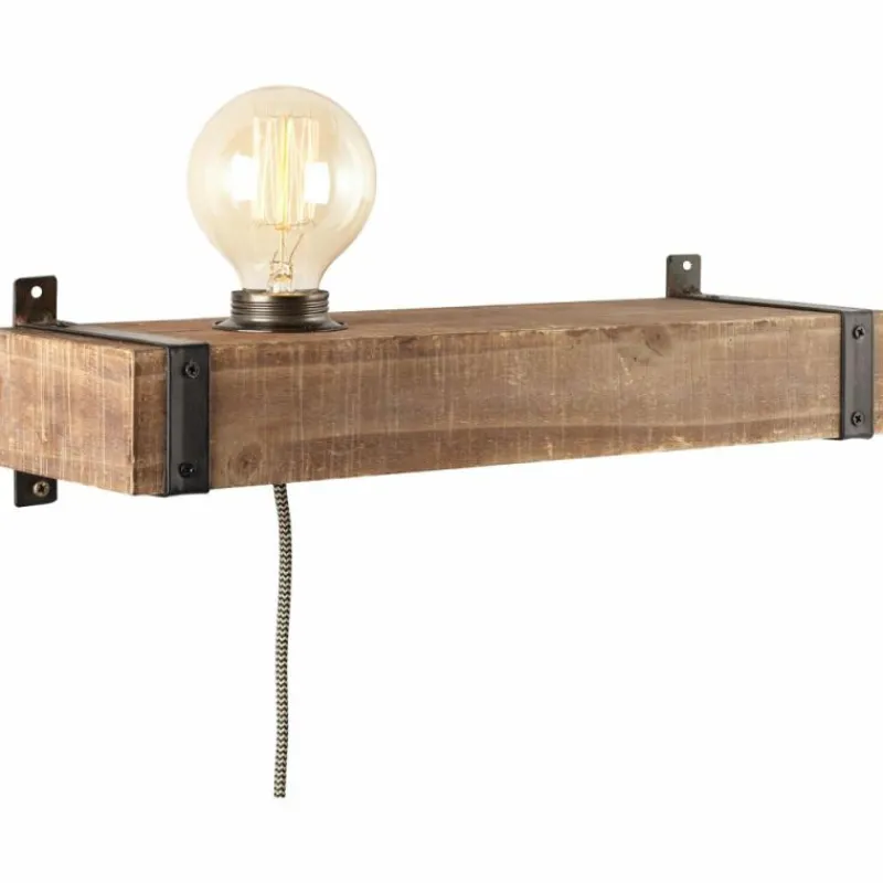 Luminaires Scandinaves-Luminaires Brilliant Applique murale Brilliant Woodhill Bois foncé, Noir, 1 lumière