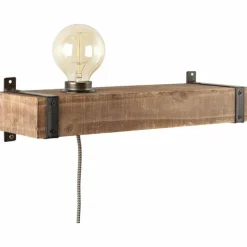 Luminaires Scandinaves-Luminaires Brilliant Applique murale Brilliant Woodhill Bois foncé, Noir, 1 lumière