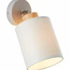 Lampes En Tissu-Luminaires Brilliant Applique murale Brilliant Vonnie Gris, Bois clair, 1 lumière