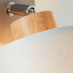 Lampes En Tissu-Luminaires Brilliant Applique murale Brilliant Vonnie Gris, Bois clair, 1 lumière