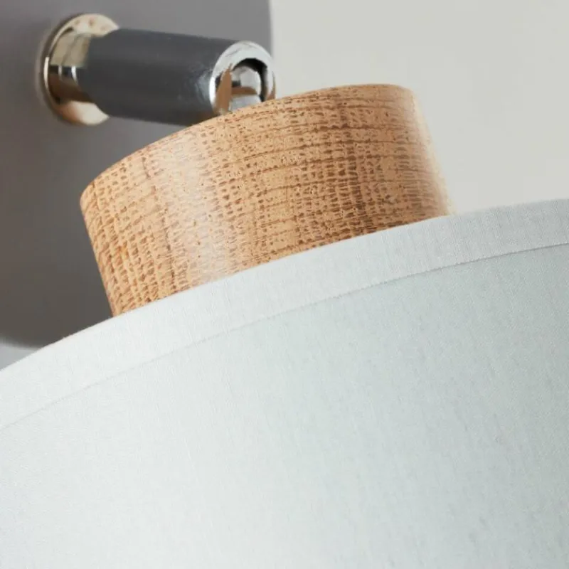 Lampes En Tissu-Luminaires Brilliant Applique murale Brilliant Vonnie Gris, Bois clair, 1 lumière
