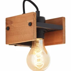 Luminaires Rustiques-Luminaires Brilliant Applique murale Brilliant Calandra Bois clair, Noir, 1 lumière