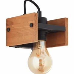 Luminaires Rustiques-Luminaires Brilliant Applique murale Brilliant Calandra Bois clair, Noir, 1 lumière