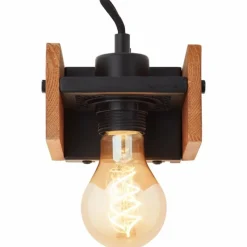 Luminaires Rustiques-Luminaires Brilliant Applique murale Brilliant Calandra Bois clair, Noir, 1 lumière