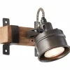 Lampes Vintages & Rétros-Luminaires Brilliant Applique murale Brilliant-Leuchten Unity Bois foncé, Noir, 1 lumière