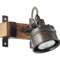 Lampes Vintages & Rétros-Luminaires Brilliant Applique murale Brilliant-Leuchten Unity Bois foncé, Noir, 1 lumière