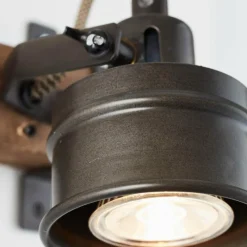 Lampes Vintages & Rétros-Luminaires Brilliant Applique murale Brilliant-Leuchten Unity Bois foncé, Noir, 1 lumière