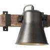 Lampes Industrielles-Luminaires Brilliant Applique murale Brilliant-Leuchten Decca Bois foncé, Noir, 1 lumière