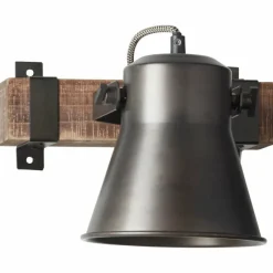 Lampes Industrielles-Luminaires Brilliant Applique murale Brilliant-Leuchten Decca Bois foncé, Noir, 1 lumière