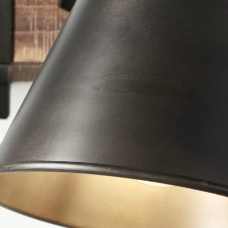 Lampes Industrielles-Luminaires Brilliant Applique murale Brilliant-Leuchten Decca Bois foncé, Noir, 1 lumière