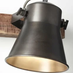 Lampes Industrielles-Luminaires Brilliant Applique murale Brilliant-Leuchten Decca Bois foncé, Noir, 1 lumière