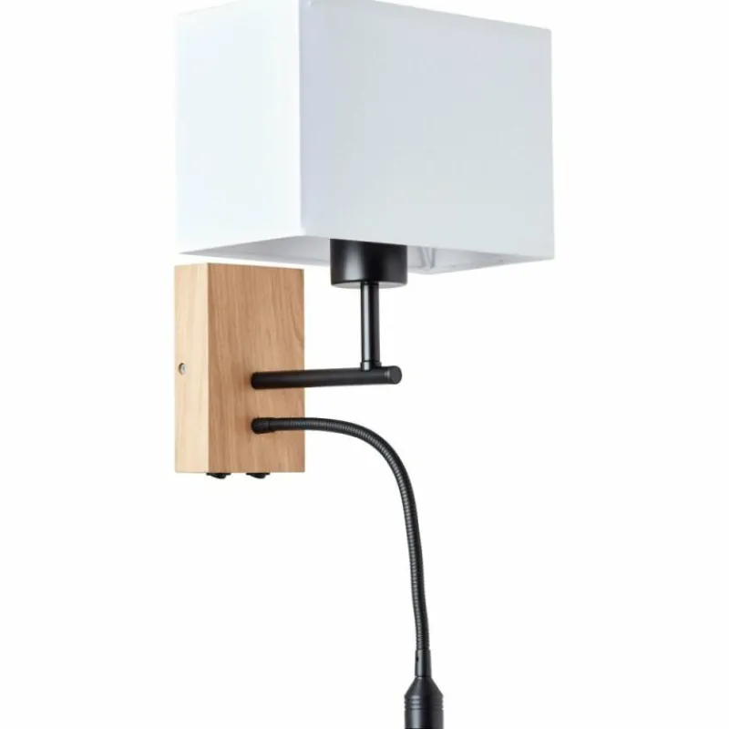 Lampes En Tissu-Luminaires Brilliant Applique murale Brilliant-Leuchten Rayan LED Bois clair, Noir, 1 lumière