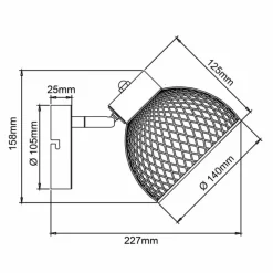 Luminaires Rustiques-Luminaires Brilliant Applique murale Brilliant Thuy Noir, 1 lumière