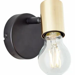 Lampes Dorées-Luminaires Brilliant Applique murale Brilliant Kerry Or, Noir, 1 lumière