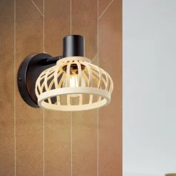 Luminaires Rustiques-Luminaires Brilliant Applique murale Brilliant Norah Noir, 1 lumière