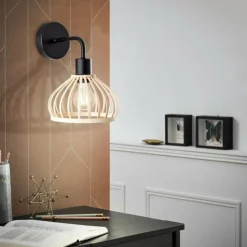 Luminaires Rustiques-Luminaires Brilliant Applique murale Brilliant Norah Noir, 1 lumière