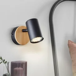 Luminaires Rustiques-Luminaires Brilliant Applique murale Brilliant Niels Brun, Noir, 1 lumière