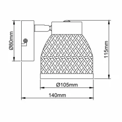 Luminaires Rustiques-Luminaires Brilliant Applique murale Brilliant Elize Noir, 1 lumière