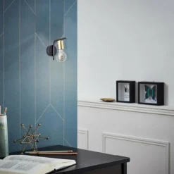 Lampes Industrielles-Luminaires Brilliant Applique murale Brilliant Kerry Laiton, Noir, 1 lumière