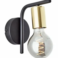 Lampes Industrielles-Luminaires Brilliant Applique murale Brilliant Kerry Laiton, Noir, 1 lumière
