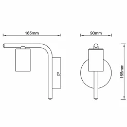 Lampes Industrielles-Luminaires Brilliant Applique murale Brilliant Kerry Laiton, Noir, 1 lumière