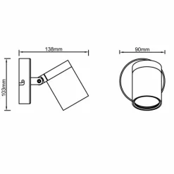 Luminaires Brilliant Applique murale Brilliant Alessia Noir, 1 lumière* Spots Et Projecteurs