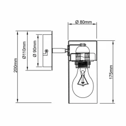 Suspension Verre Fumé-Luminaires Brilliant Applique murale Brilliant Alia Noir, 1 lumière