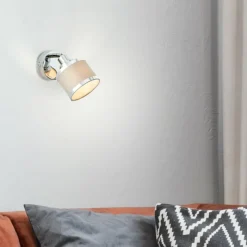 Lampes En Tissu-Luminaires Brilliant Applique murale Brilliant Alexia Argenté, 1 lumière