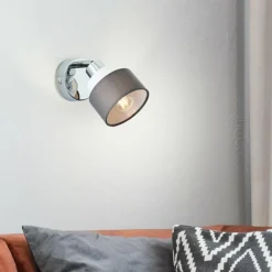 Lampes En Tissu-Luminaires Brilliant Applique murale Brilliant Naples Argenté, 1 lumière