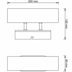 Luminaires Scandinaves-Luminaires Brilliant Applique murale Brilliant Niels Écru, Noir, 2 lumières