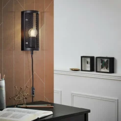 Luminaires Rustiques-Luminaires Brilliant Applique murale Brilliant Maze Noir, 1 lumière