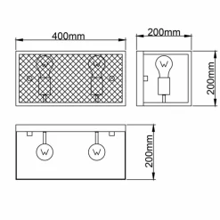 Luminaires Rustiques-Luminaires Brilliant Applique murale Brilliant Maze Noir, 2 lumières